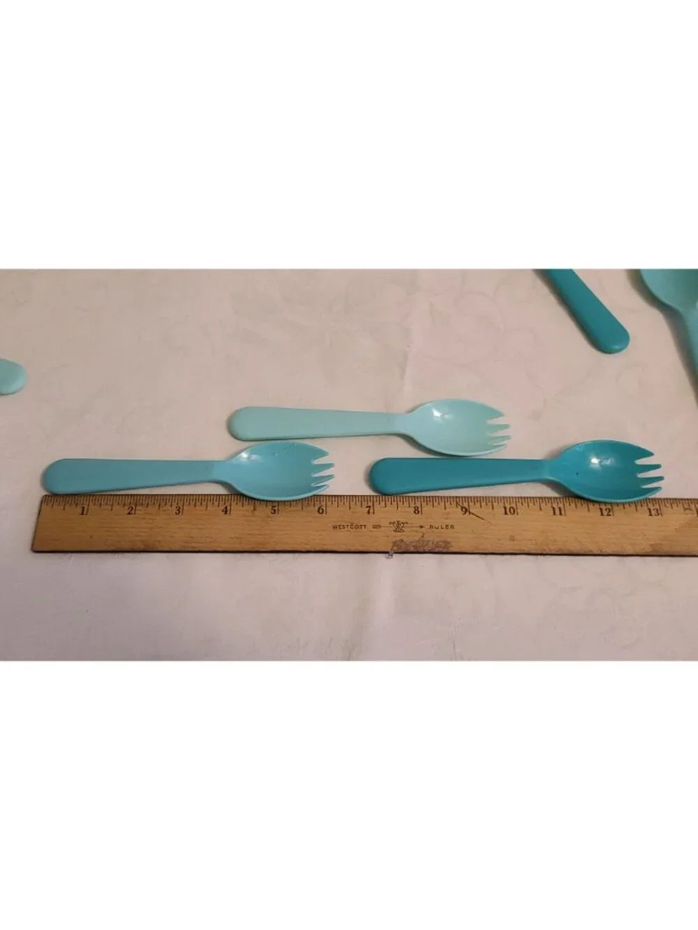 Lot of 6 Reusable Hard Plastic Sporks Kids/Camping/Elderly & More